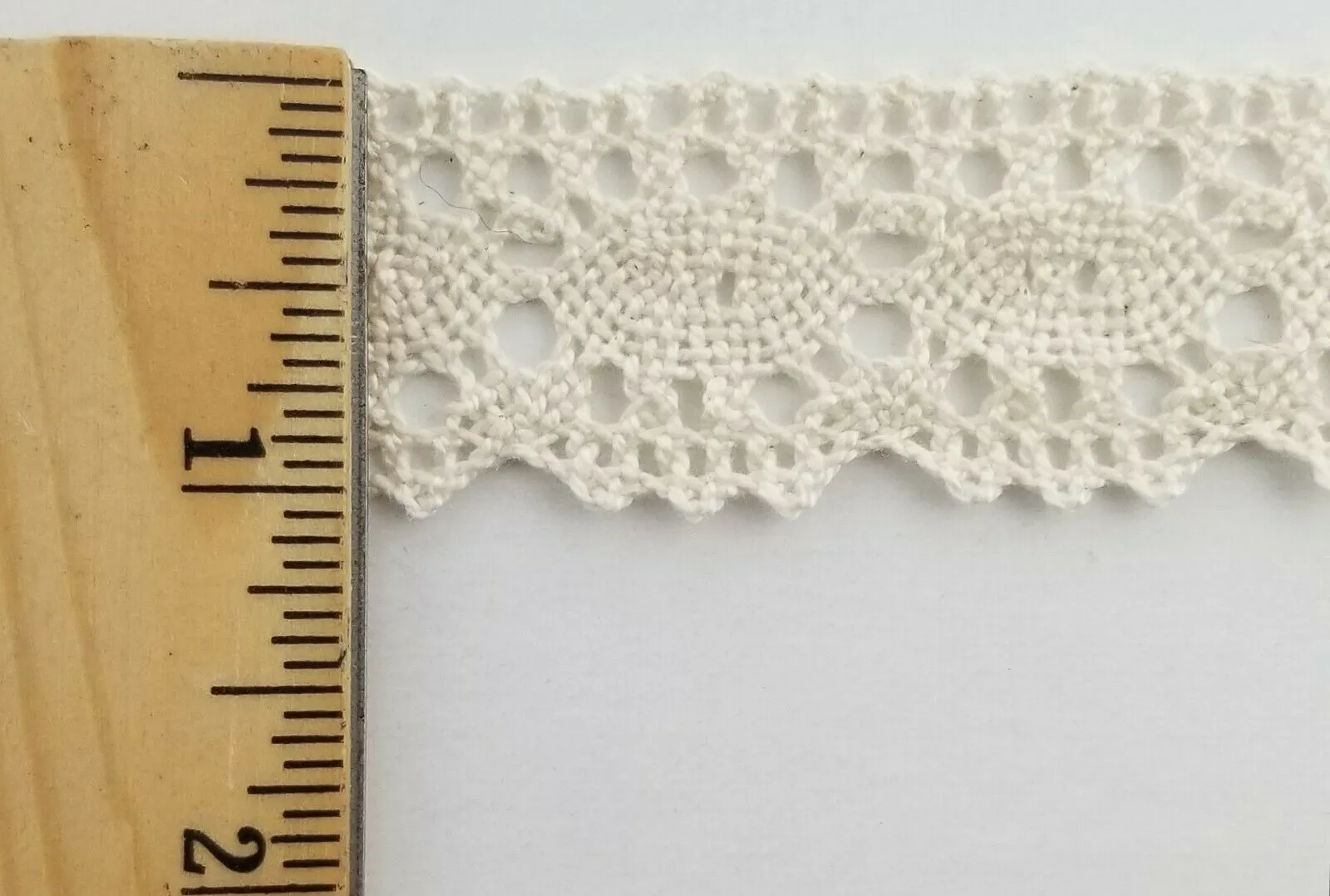 1" CLUNY LACE COTTON CROCHET TRIM - COLOR: NATURAL - 18 CONTINUOUS YARDS!