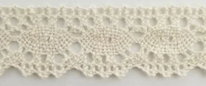 1" CLUNY LACE COTTON CROCHET TRIM - COLOR: NATURAL - 18 CONTINUOUS YARDS!