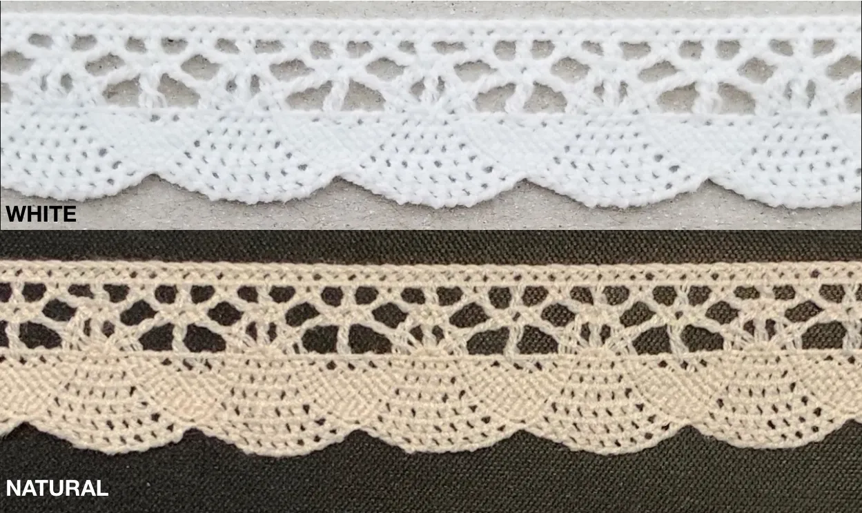 5/8" Cotton Cluny Lace Trimming - 18 Continuous Yards - MADE IN USA!