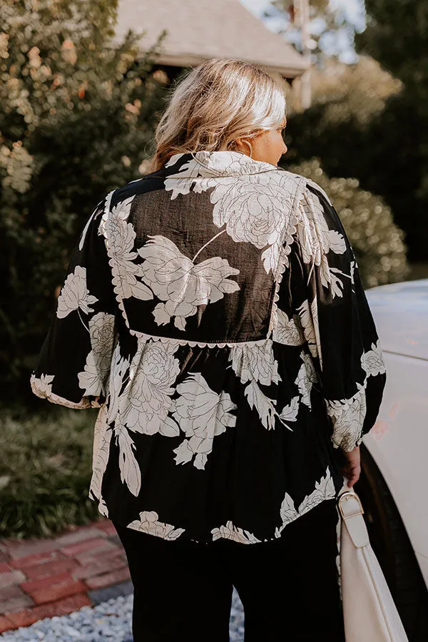 Always In Style Floral Top in Black Curves