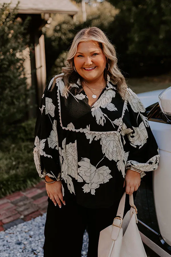 Always In Style Floral Top in Black Curves