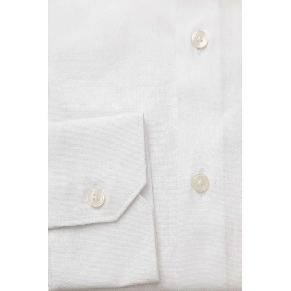 Bagutta Elegant White Cotton French Collar Shirt