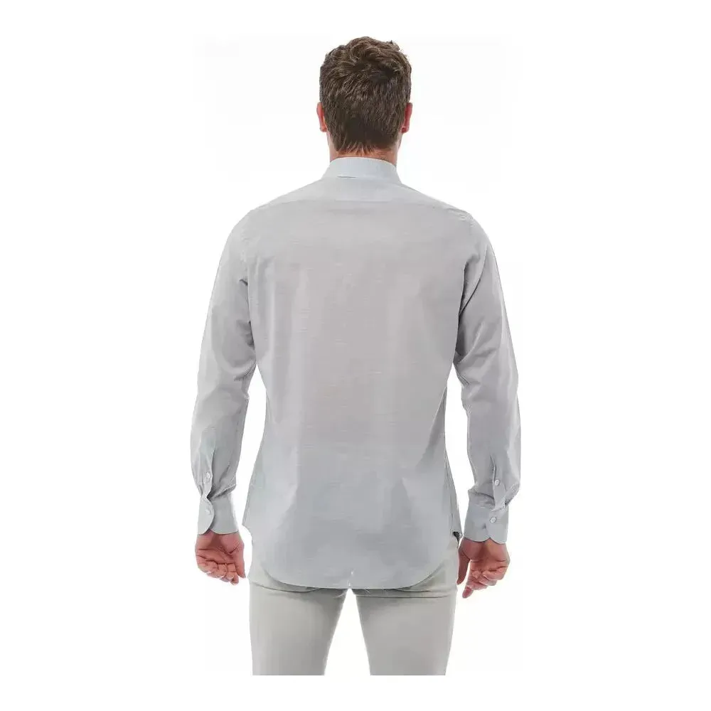 Bagutta Gray Cotton Men Shirt