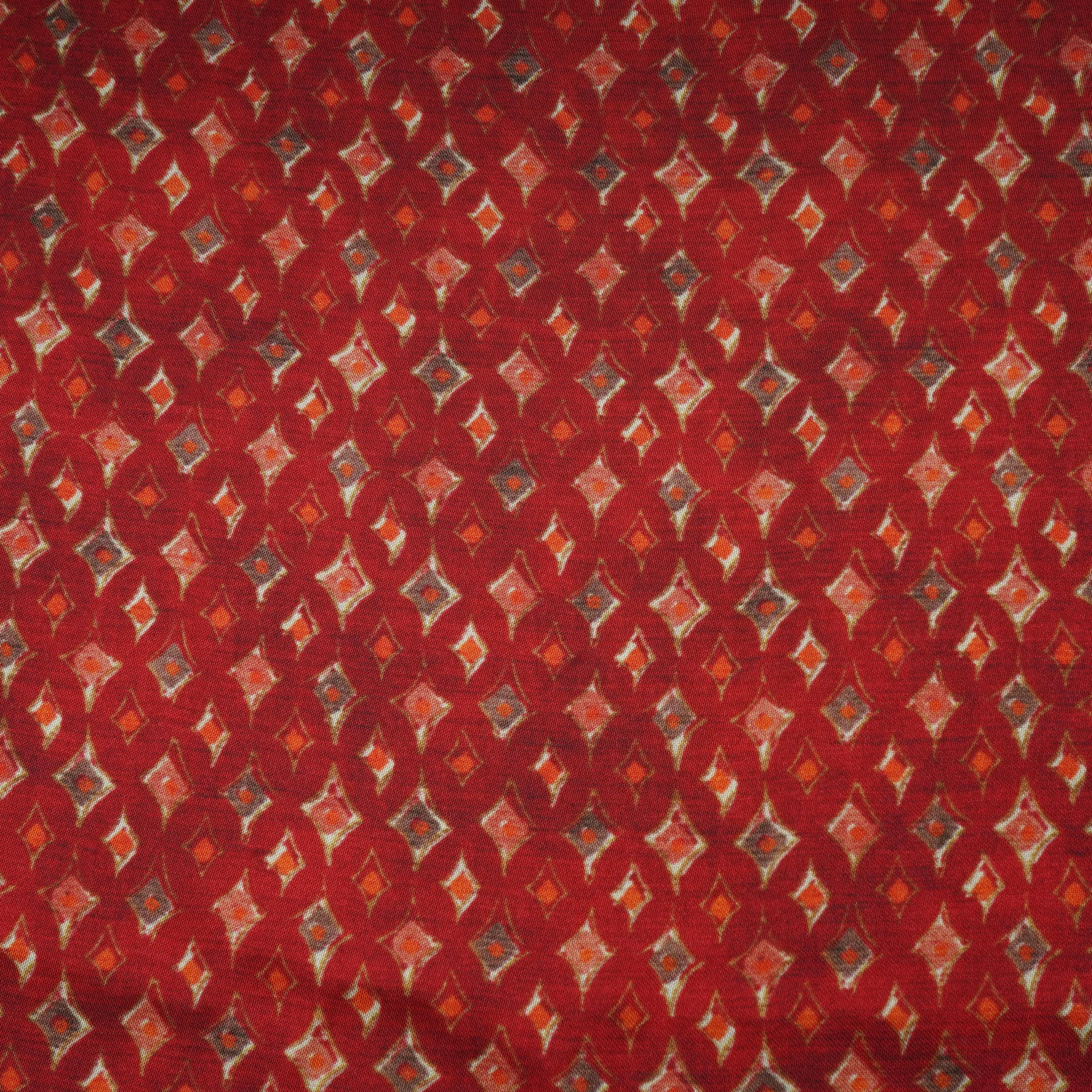 Brown Geometrical Print Bemberg Gajji Silk 20961