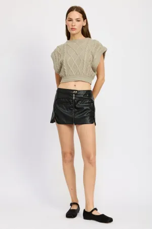 Cable Knit Cropped Vest Top