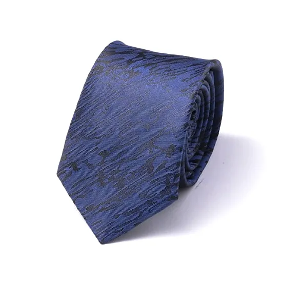 Classy Men Blue Black Silk Skinny Tie