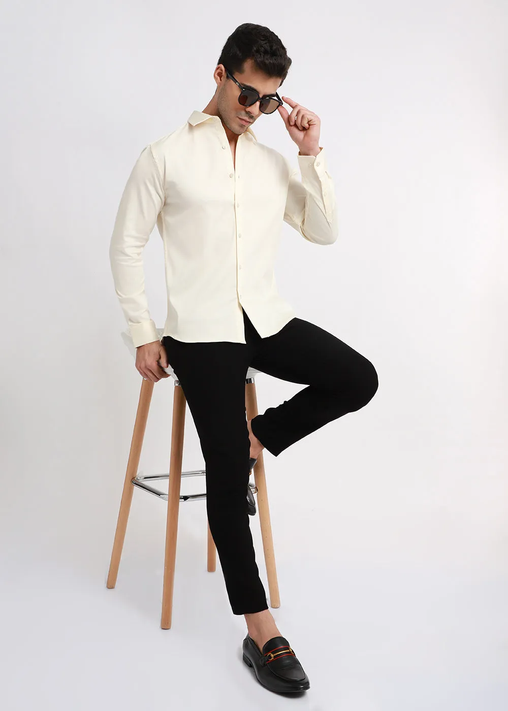 Cream Satin Shirt