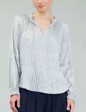 Current Air Ruffled Split Neck Blouse