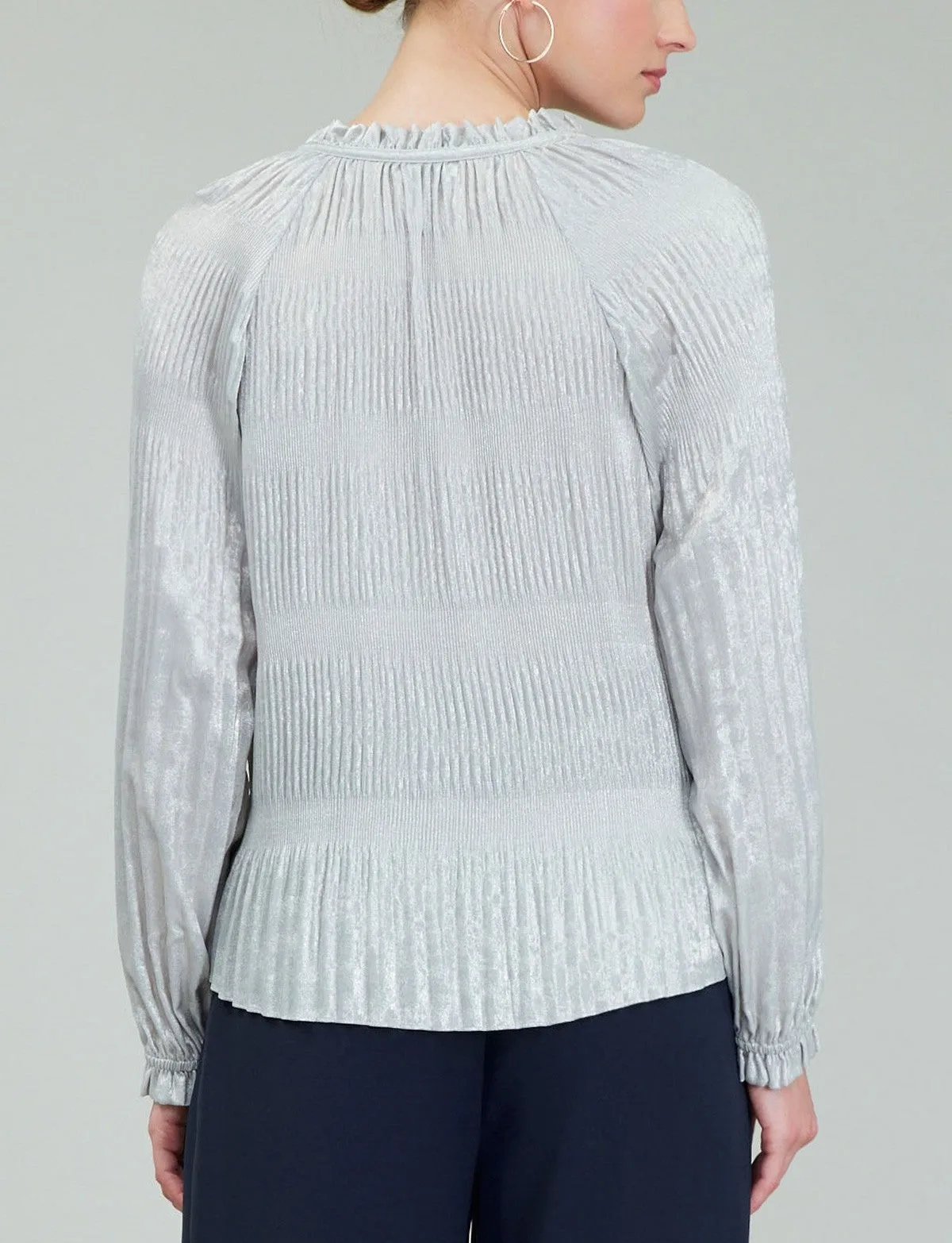 Current Air Ruffled Split Neck Blouse