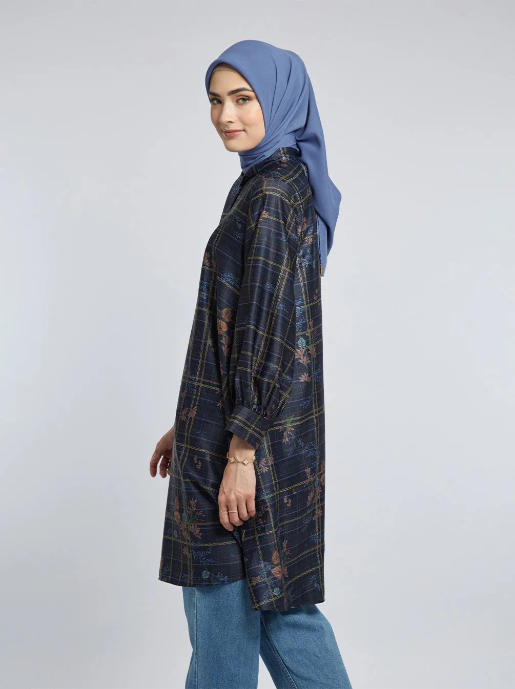 DARA ASYMMETRICAL TUNIC INDIGO