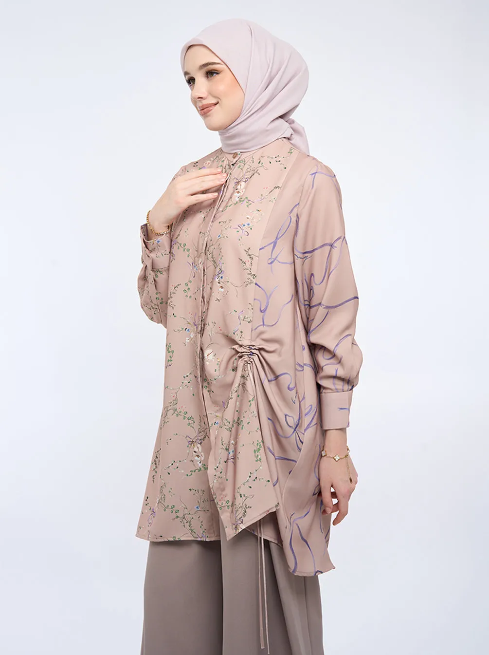 ELENI DRAWSTRING TUNIC MAUVE