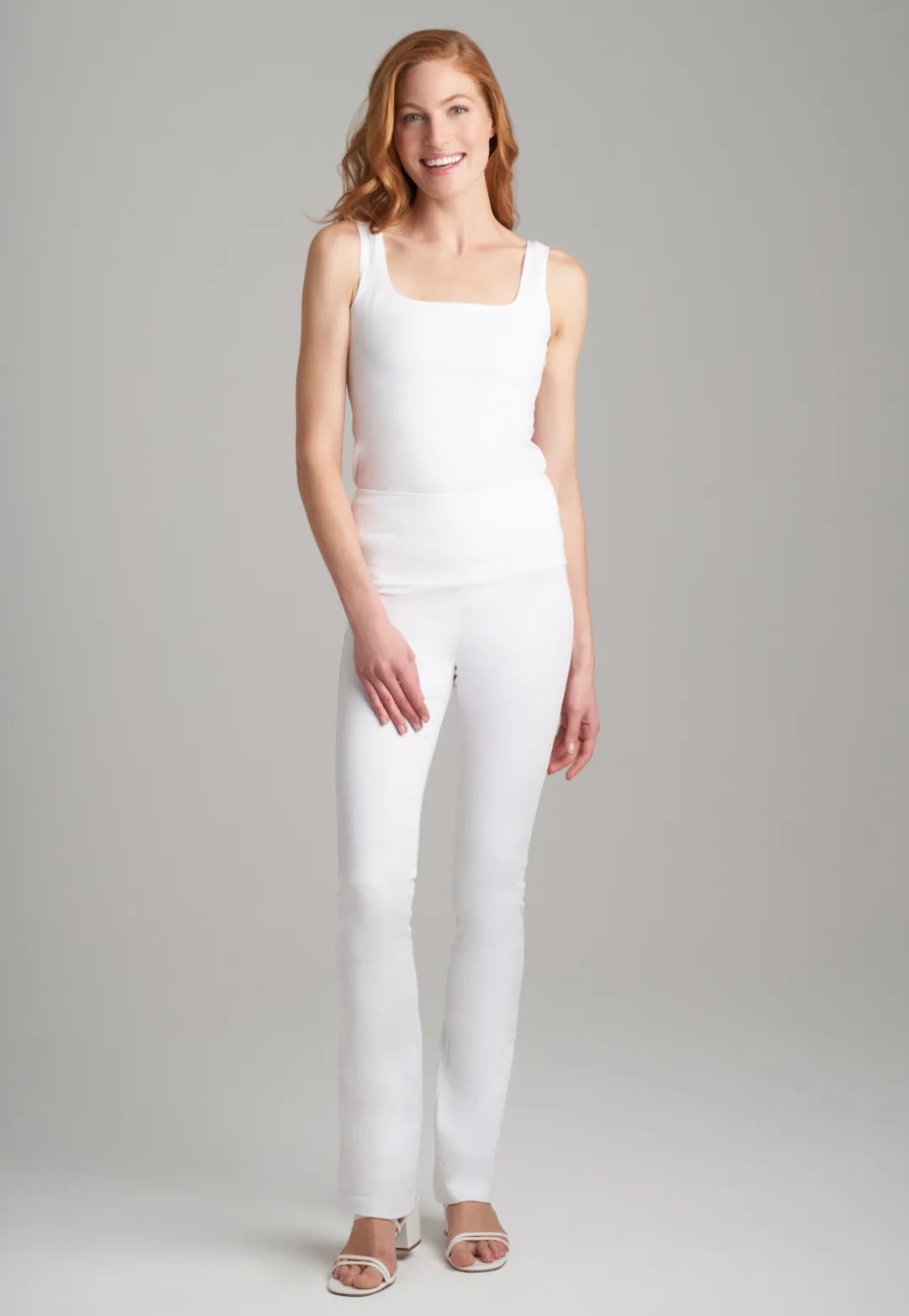 Gabriele Italian Stretch Cotton Pant in White