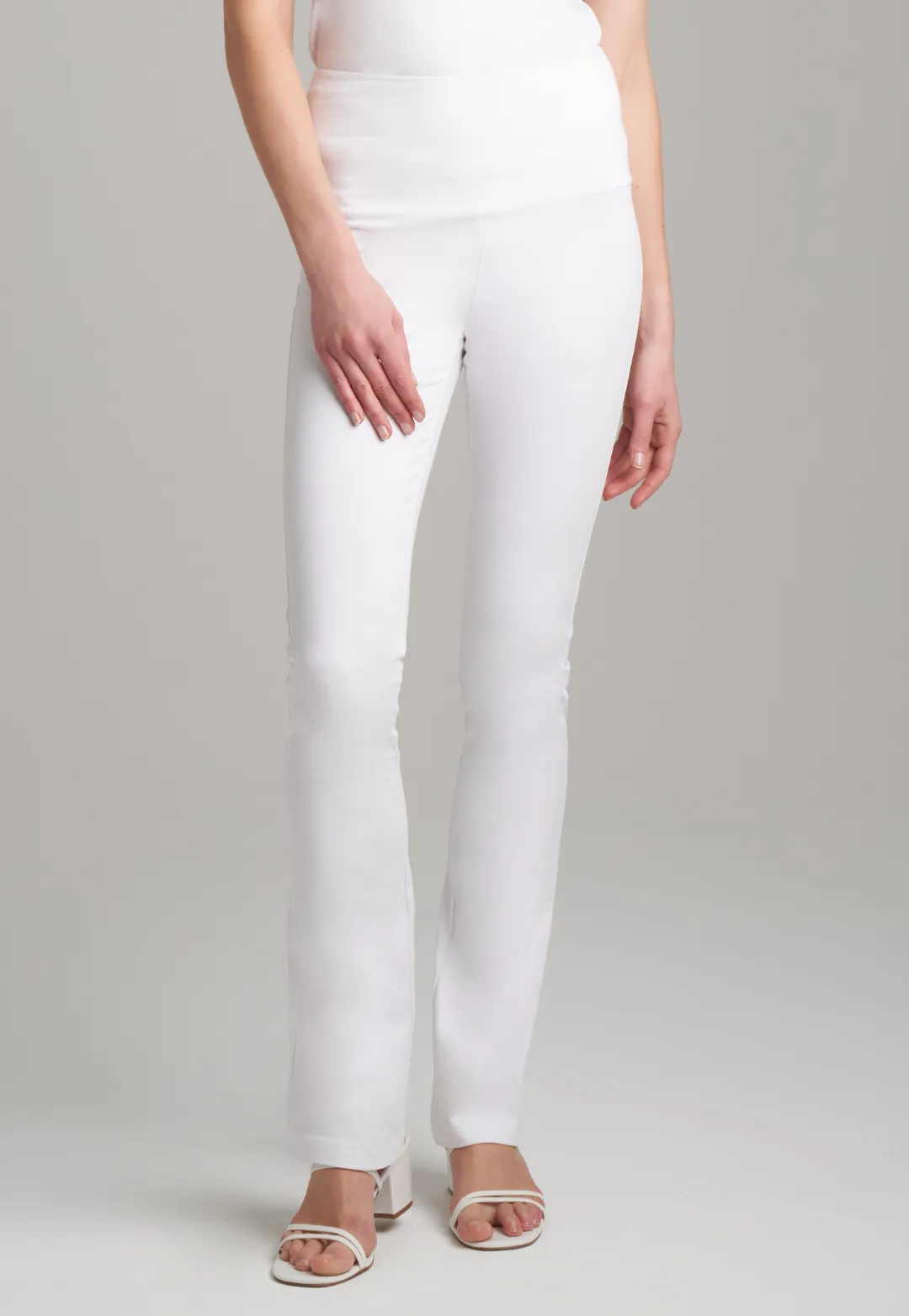 Gabriele Italian Stretch Cotton Pant in White