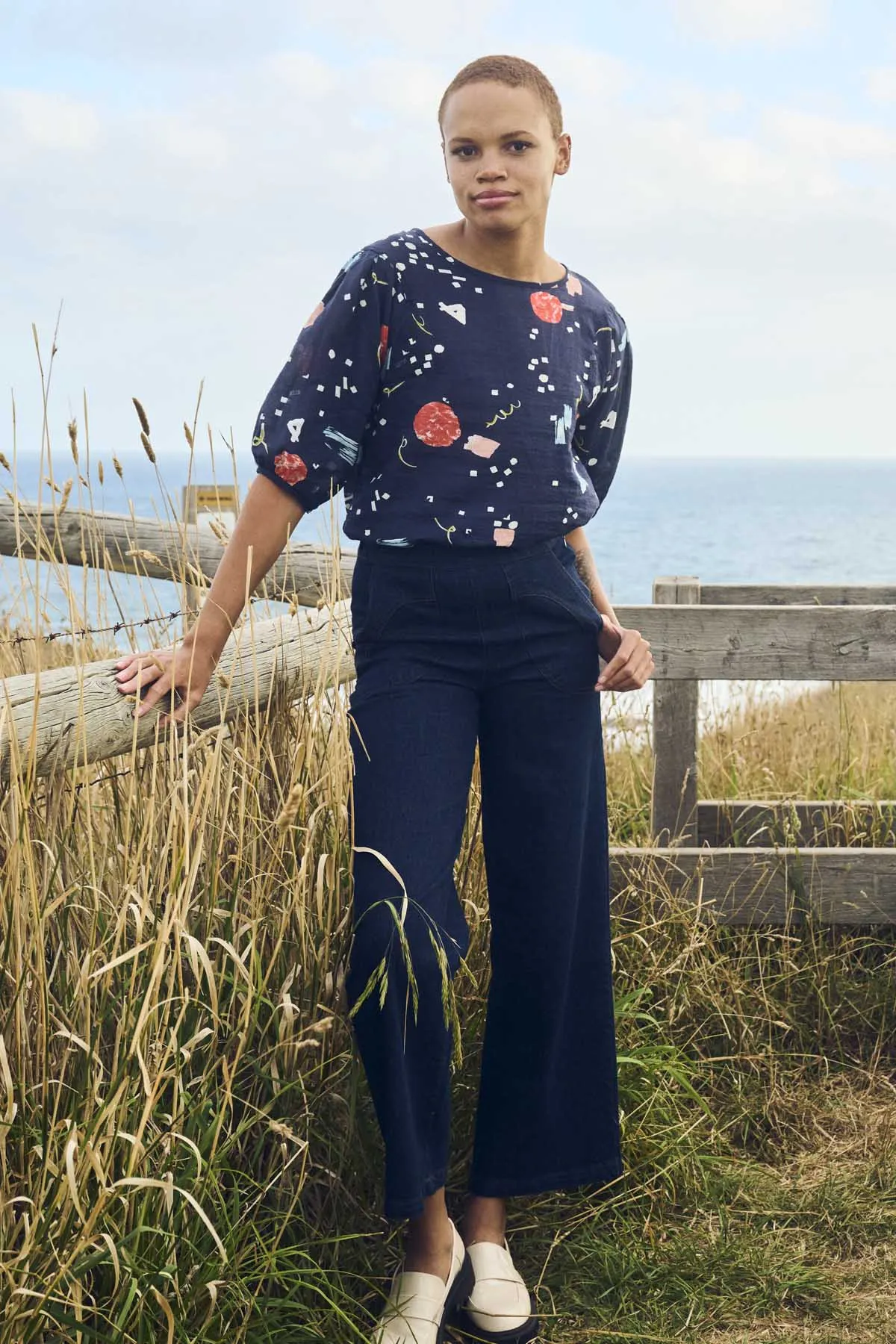 Galaxy Blouse Navy in Cotton