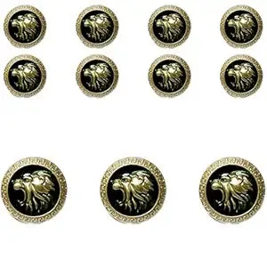 Golden Royal Roars Lion Abs Shank Buttons(8 Small   3 Big)