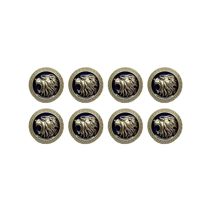 Golden Royal Roars Lion Abs Shank Buttons(Pack of 8 Buttons)