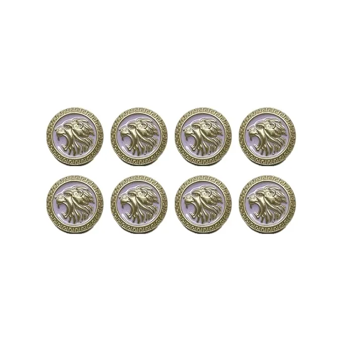 Golden Royal Roars Lion Abs Shank Buttons(Pack of 8 Buttons)