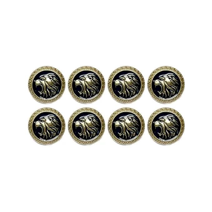 Golden Royal Roars Lion Abs Shank Buttons(Pack of 8 Buttons)