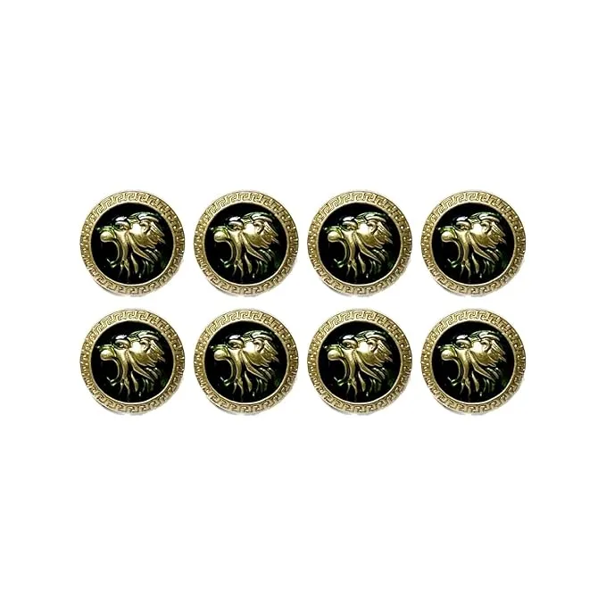 Golden Royal Roars Lion Abs Shank Buttons(Pack of 8 Buttons)