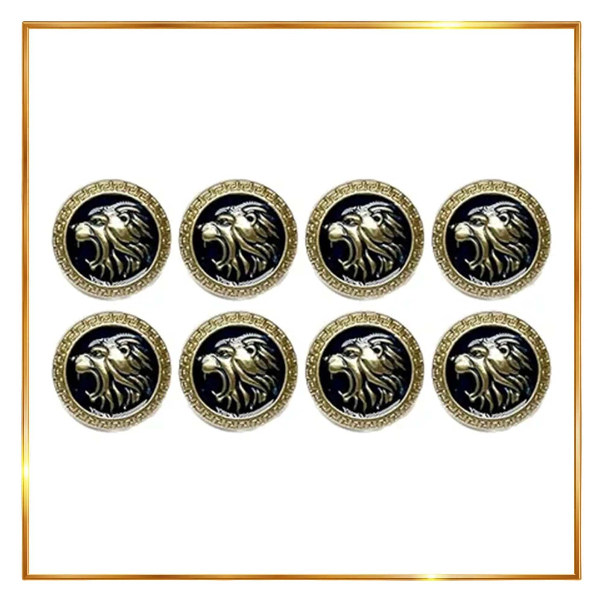 Golden Royal Roars Lion Abs Shank Buttons(Pack of 8 Buttons)