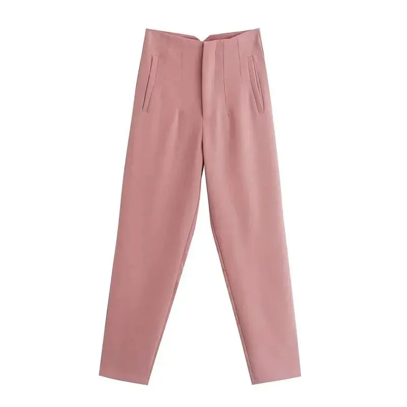 High Waist Formal Office Pants for Women - Slim Fit Pencil Trousers