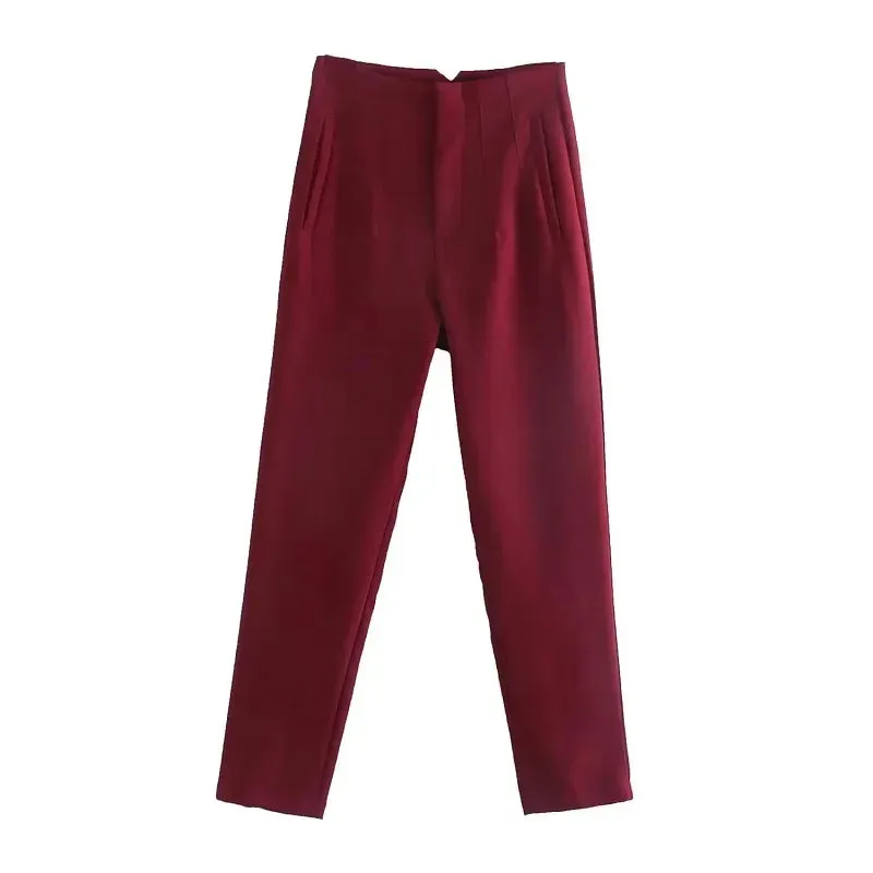 High Waist Formal Office Pants for Women - Slim Fit Pencil Trousers