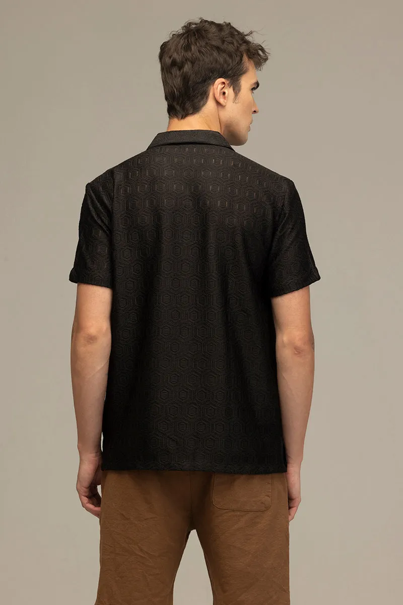 Honey Hive Black Crochet Shirt