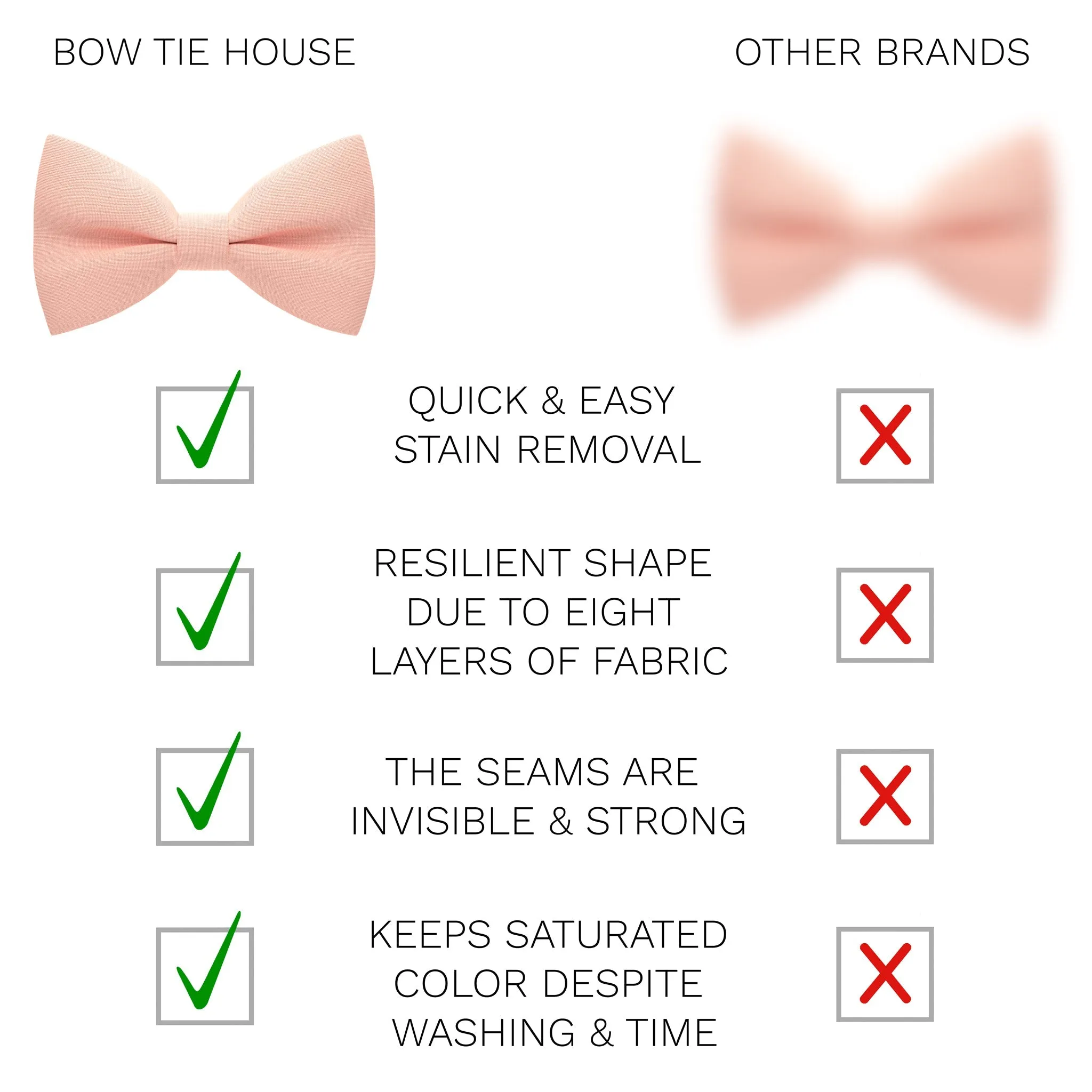 Light Peach Bow Tie with Handkerchief Set