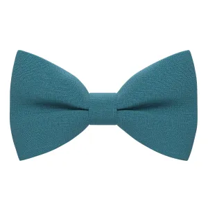 Linen Pine Blue Bow Tie