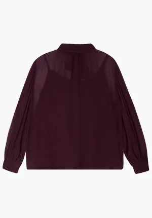 Molly Turtle Neck Blouse In Burgundy