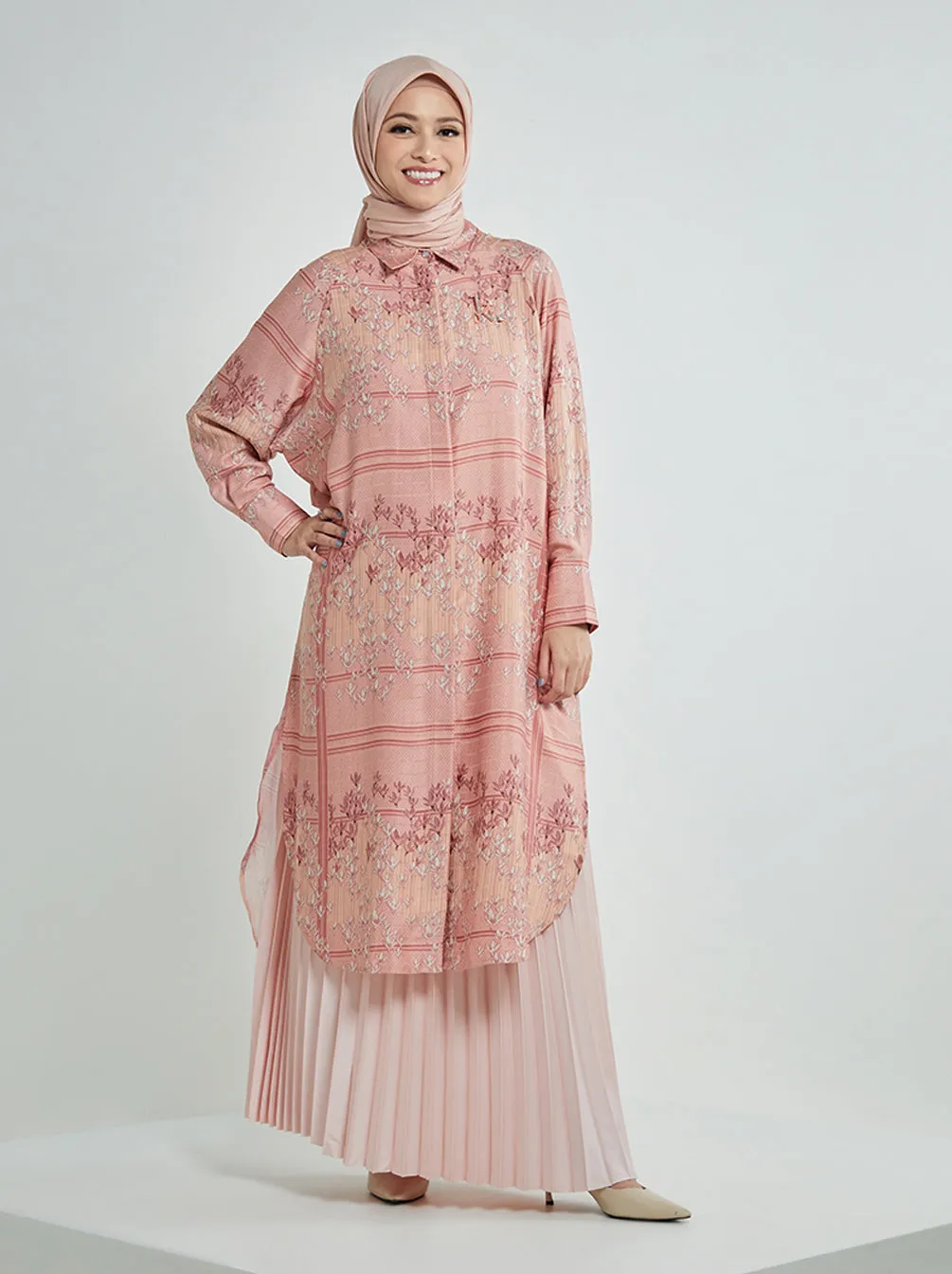 NIANA LAYERED TUNIC SUNSET BLUSH