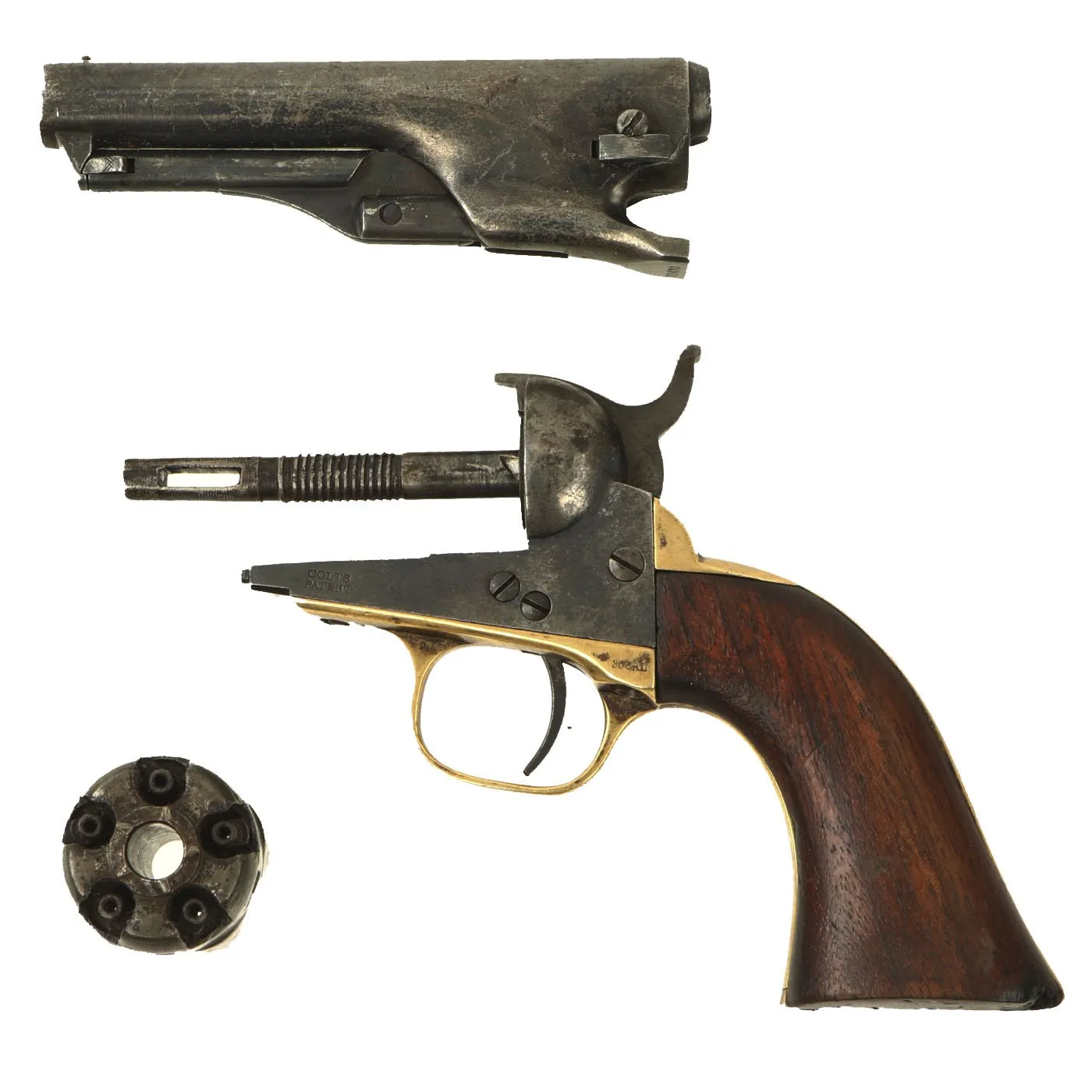 Original Civil War Era Colt M-1862 Police Pocket Percussion Fluted-cylinder Revolver made in 1865 - Serial 30430