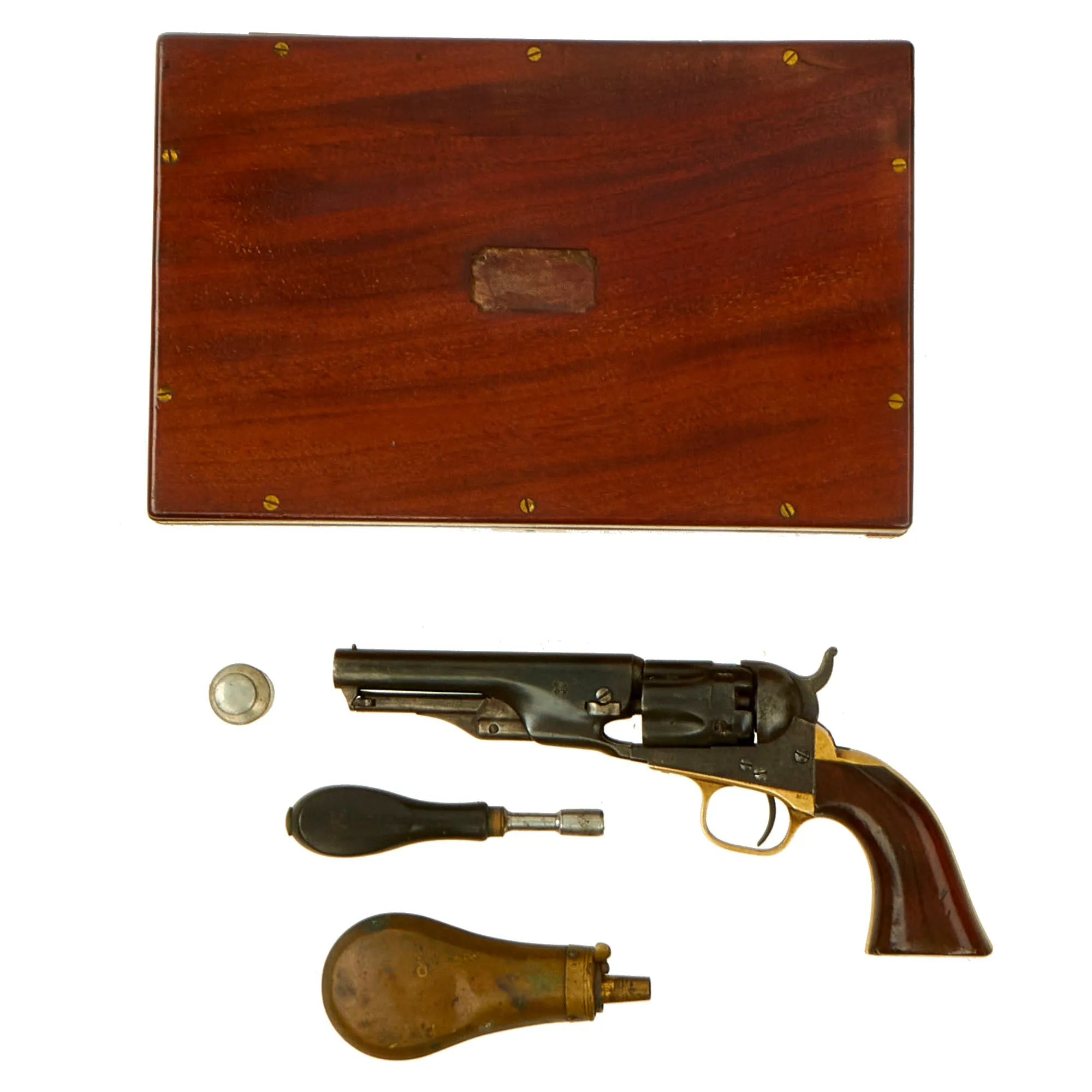 Original U.S. Cased British Proofed Colt M-1862 Police Pocket .36cal Percussion Revolver with 4 1/2" Barrel made in 1866 - Serial 33828