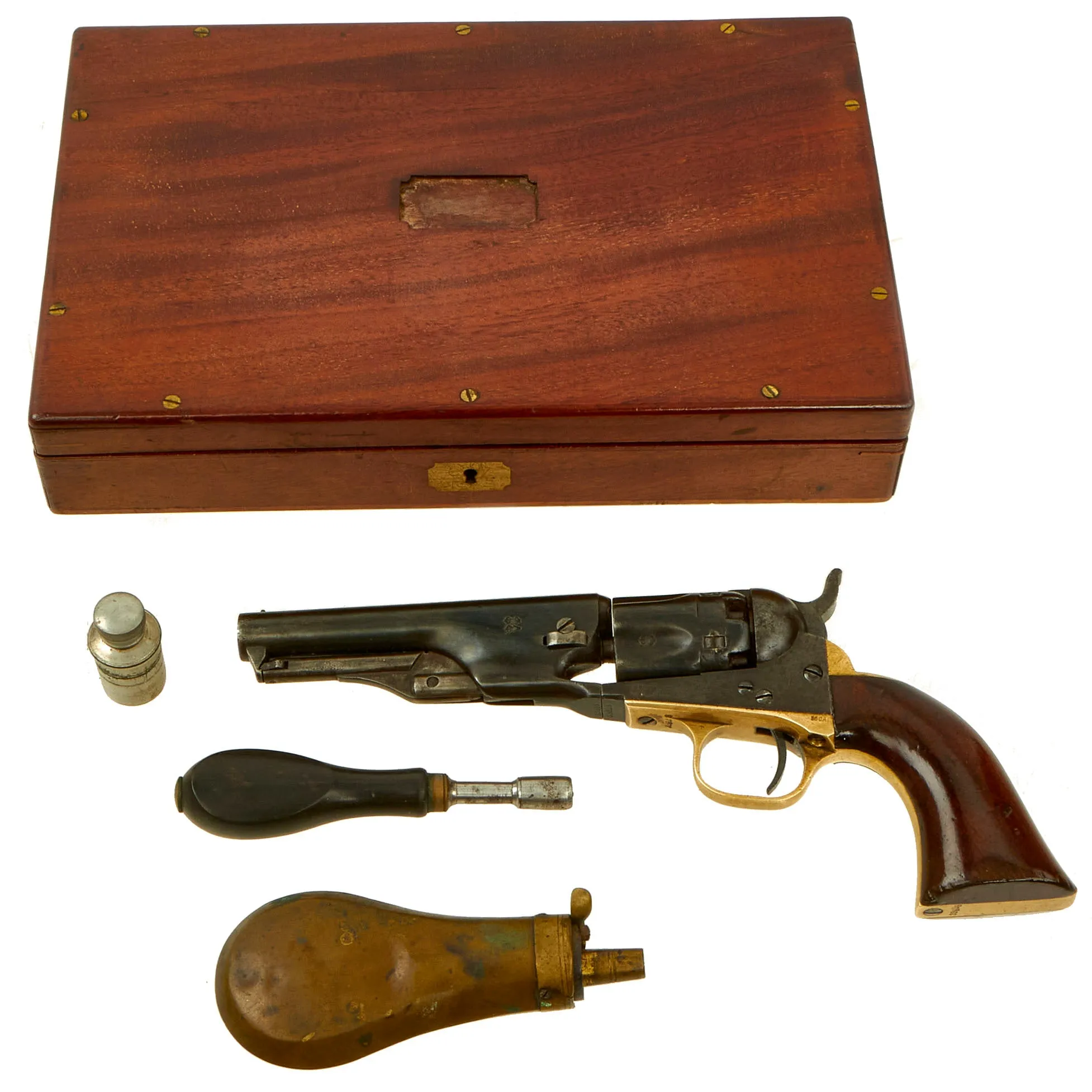 Original U.S. Cased British Proofed Colt M-1862 Police Pocket .36cal Percussion Revolver with 4 1/2" Barrel made in 1866 - Serial 33828