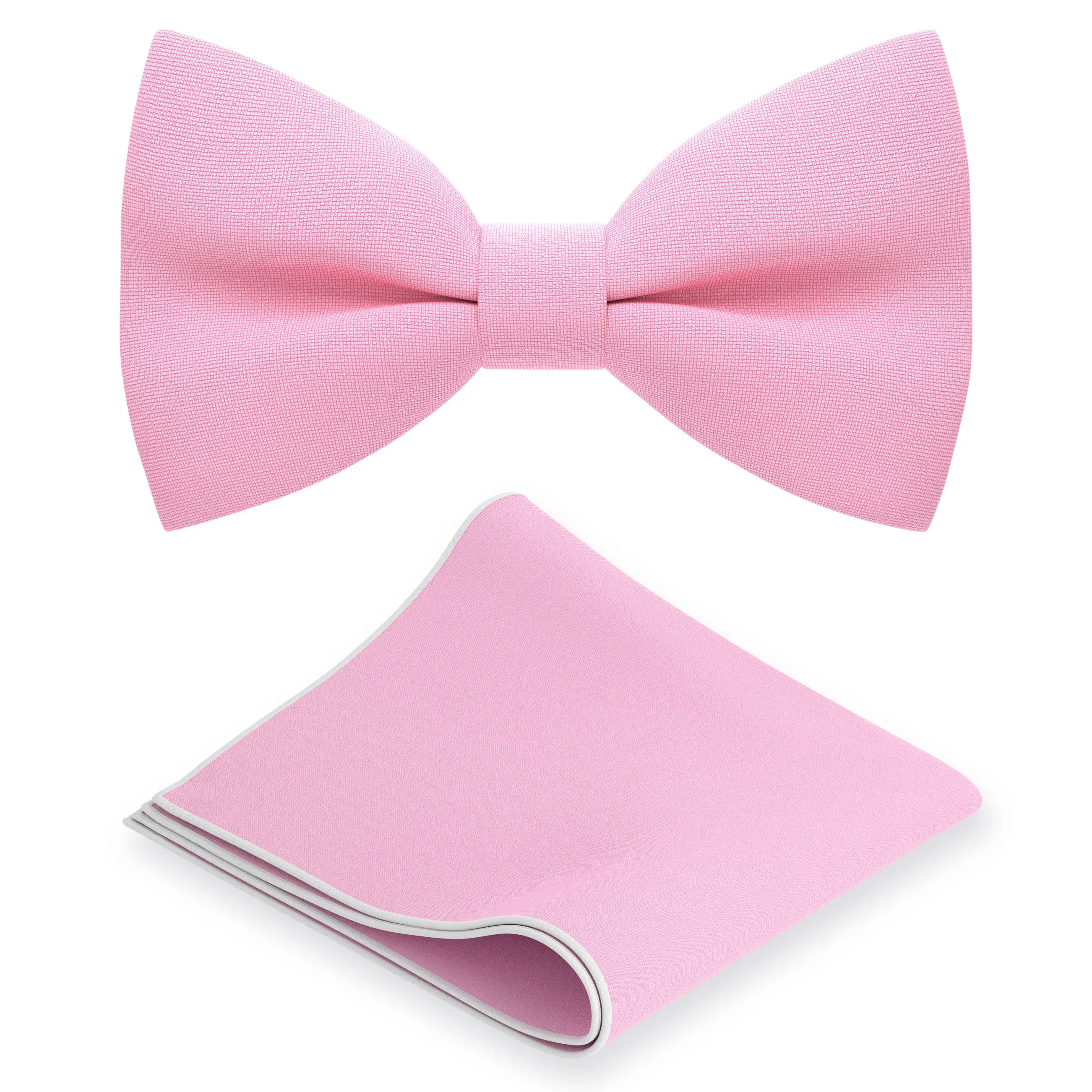 Pink Bow Tie with Handkerchief Set