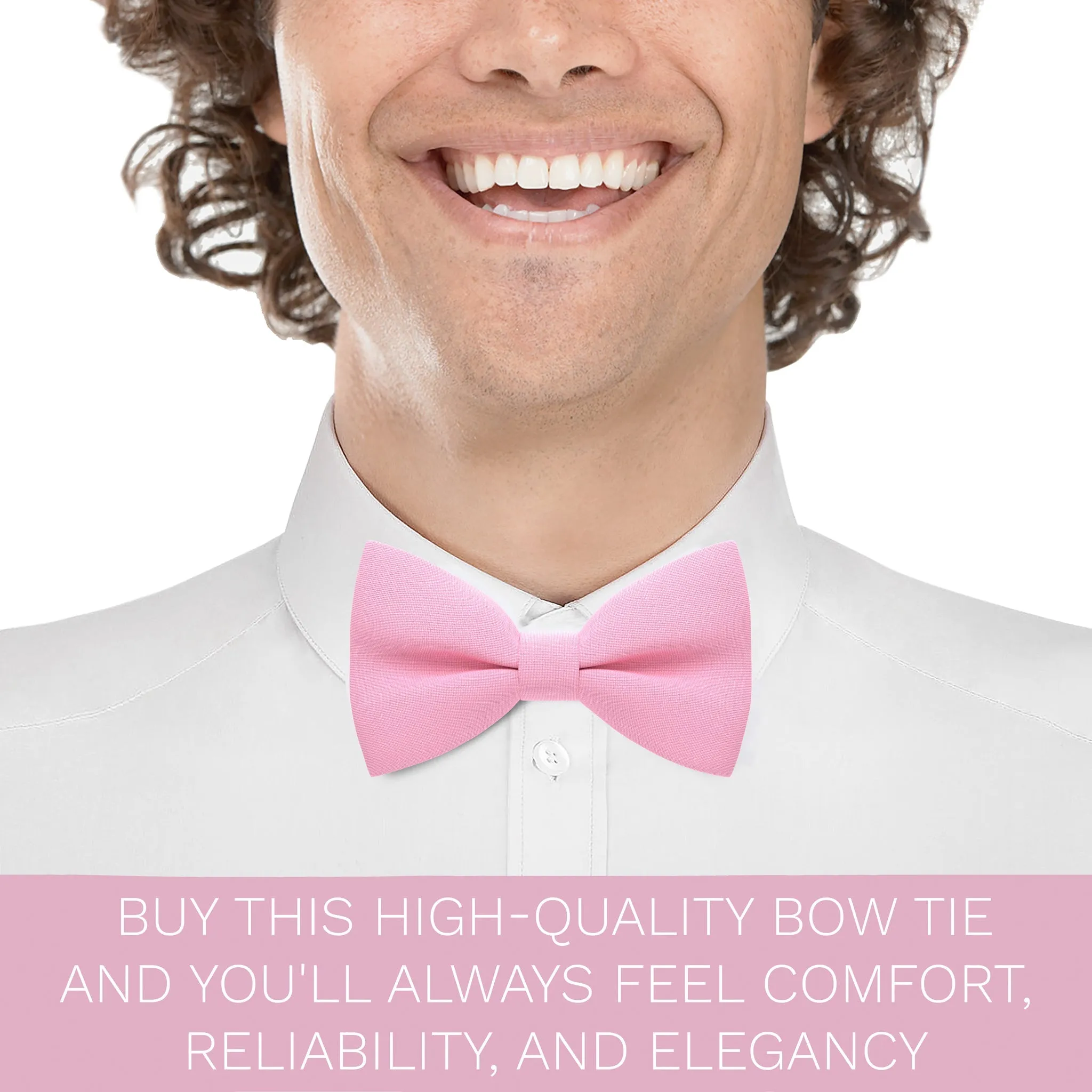 Pink Bow Tie with Handkerchief Set