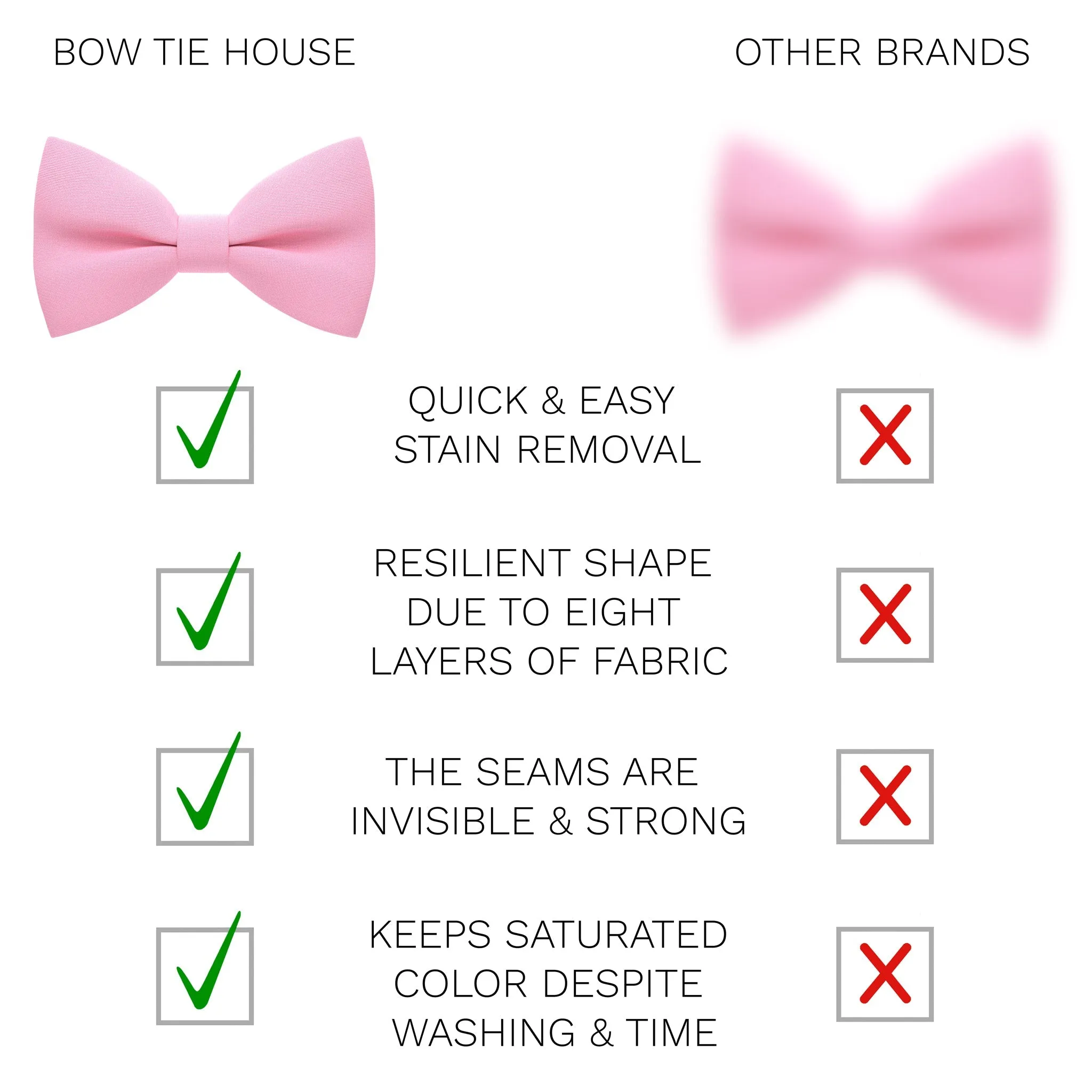 Pink Bow Tie with Handkerchief Set