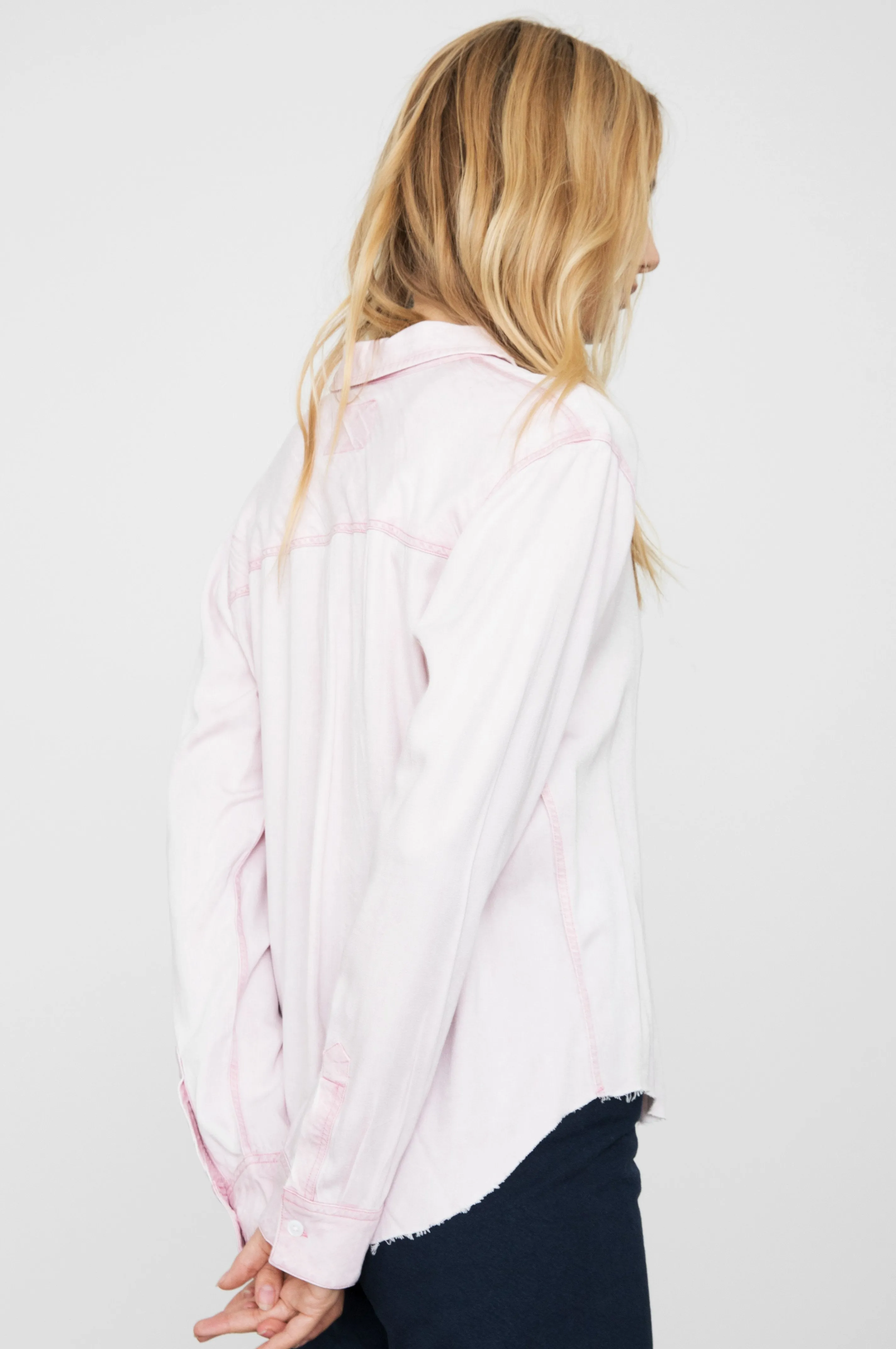 RAILS - Ingrid Raw Button Shirt in Dusty Rose