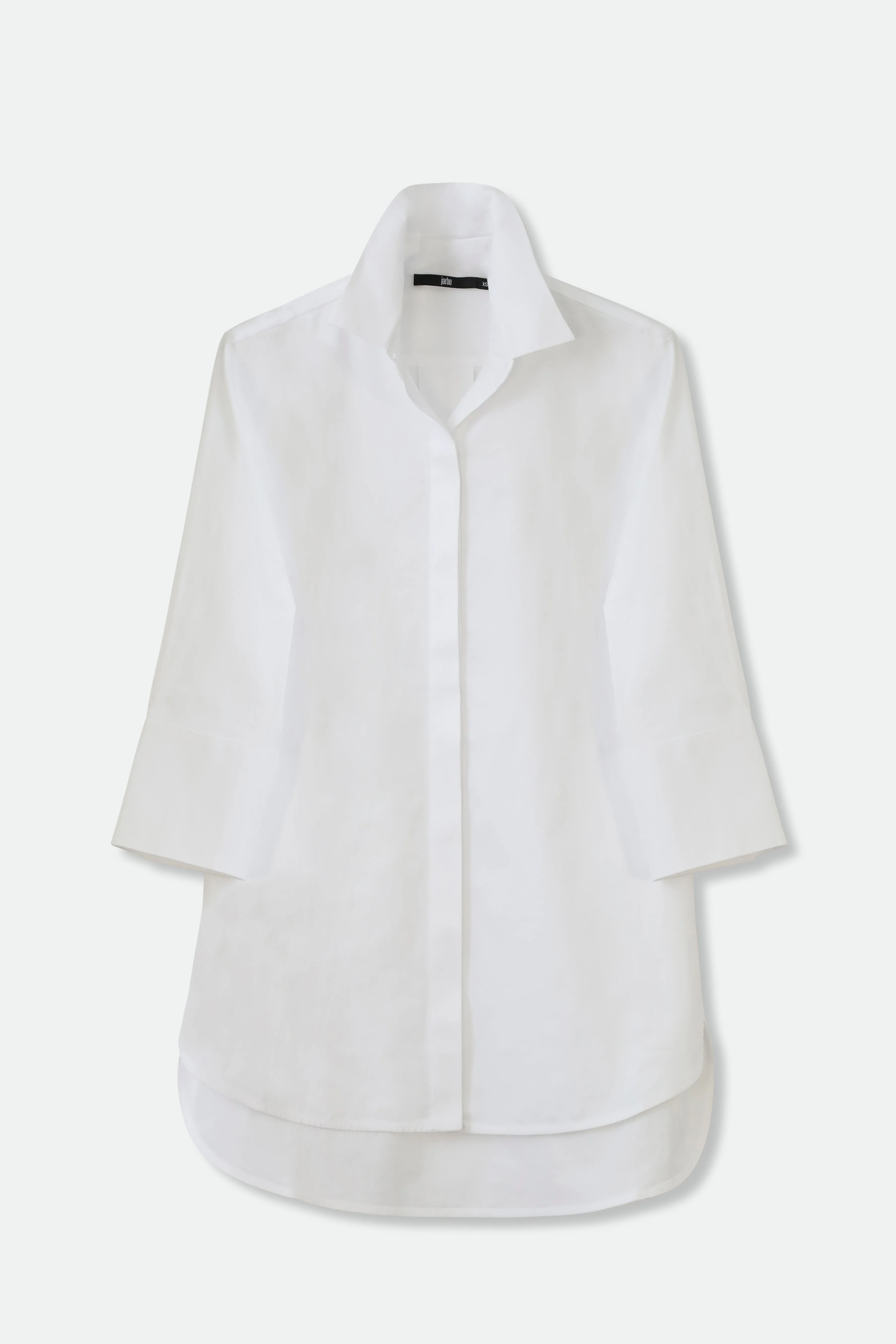 SADIE 3/4 SLEEVE SHIRT IN ITALIAN COTTON POPLIN STRETCH