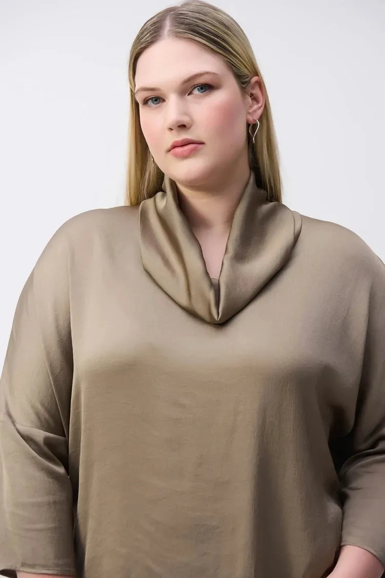 Satin Cowl Collar Top