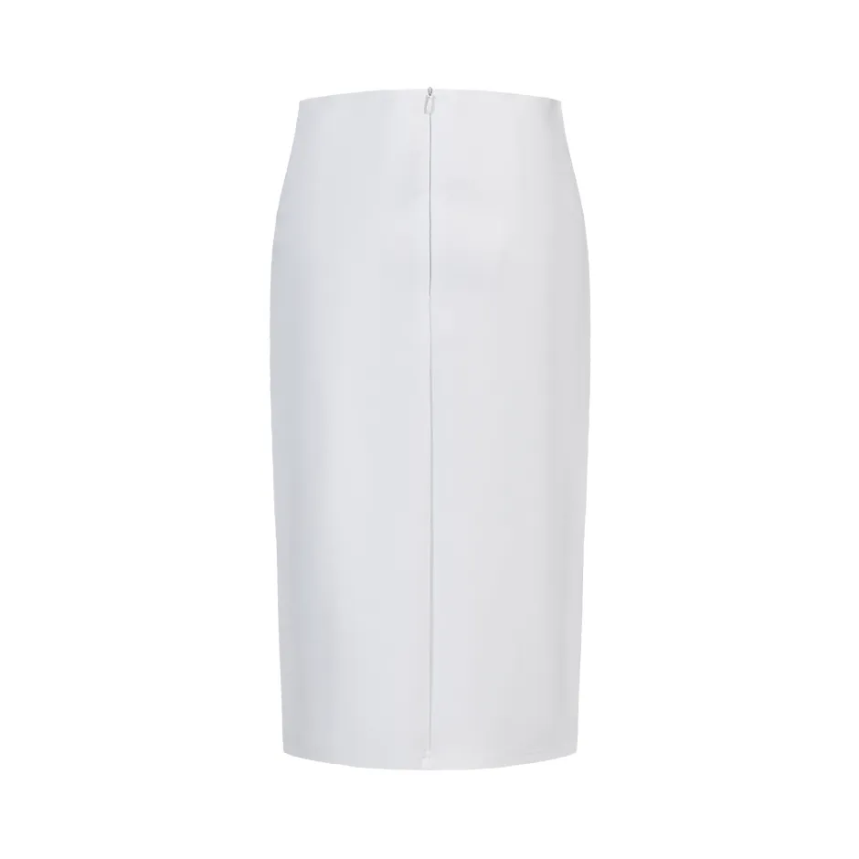 Skirt SK2150 - Knee length - white milano - slinky skirt