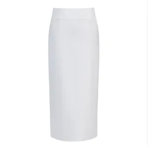 Skirt SK2151 - midi length - white milano - slinky skirt