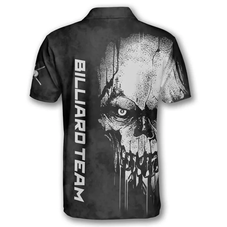 Skull Smoke Custom Billiard Shirts for Men, Custom Billiard Shirts for Team, Billiard Polo Shirts