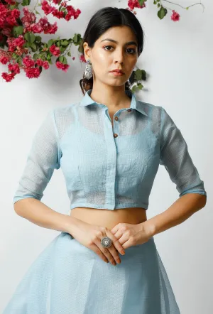 The Ravishing Sky Blue Cotton Blouse