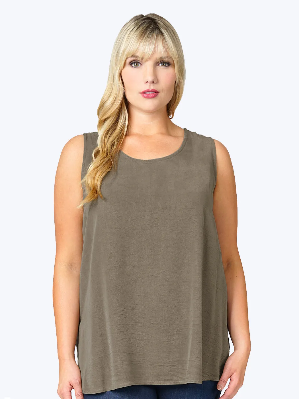 Tianello Plus Sized TENCEL™ "Long" Tank