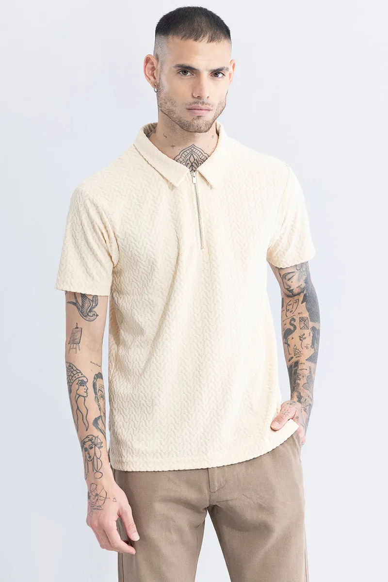 Verti-Zip Cream T-Shirt