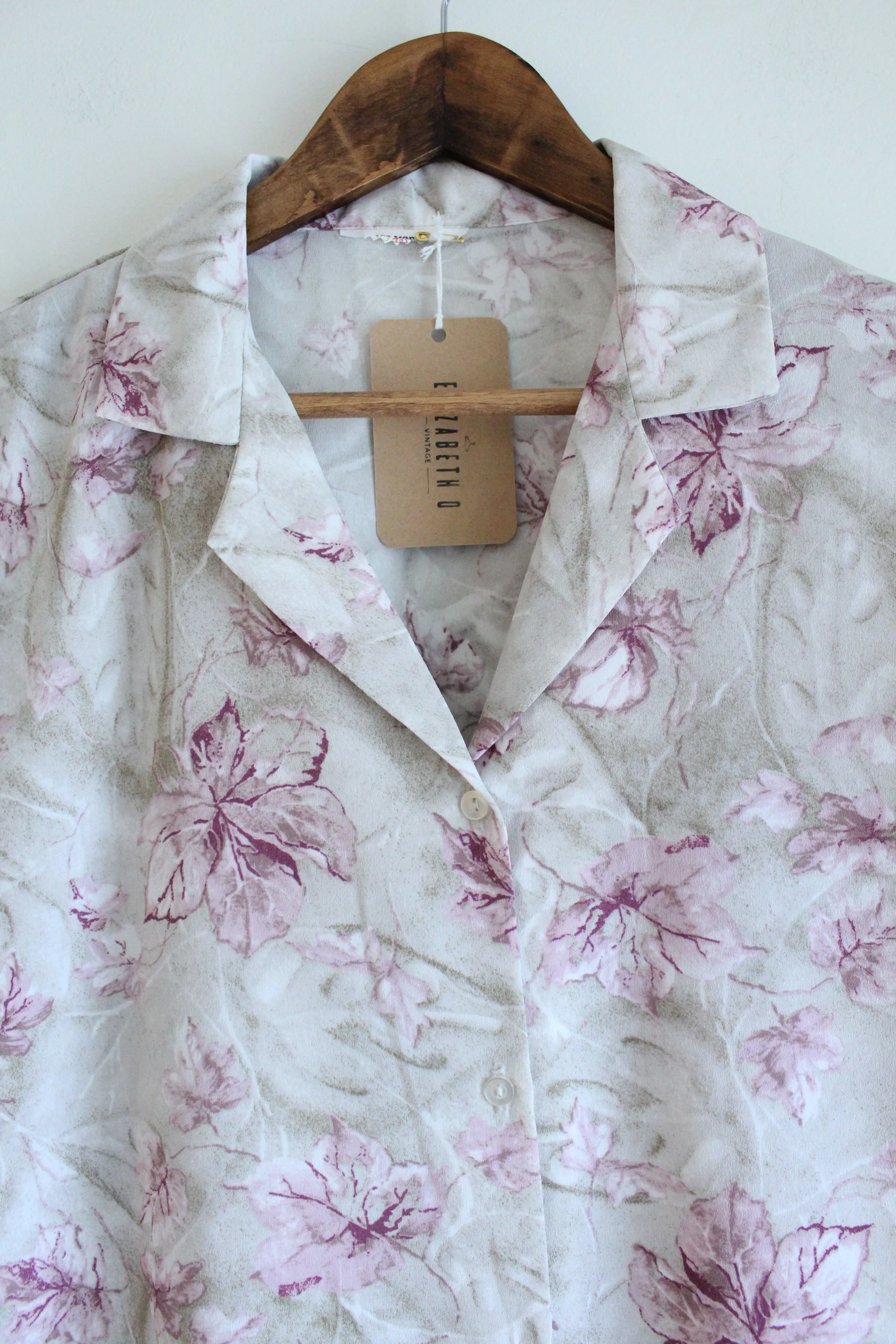 Vintage Blouse with Leaf Print